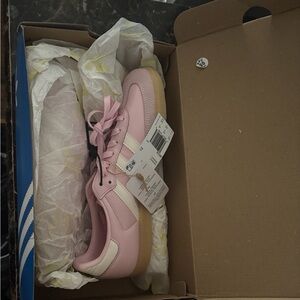 Adidas Pastel Pink Sneakers with Cream Accents